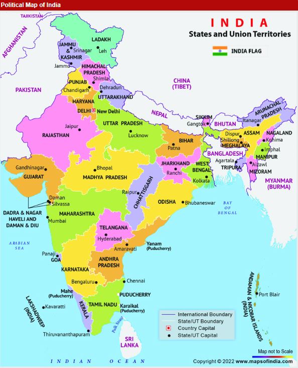 Political Map of India 2024